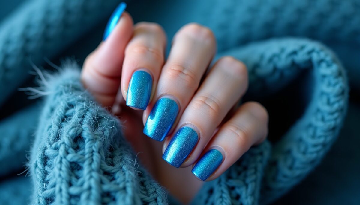Inspirations d’ongles bleu pour un Noël féerique